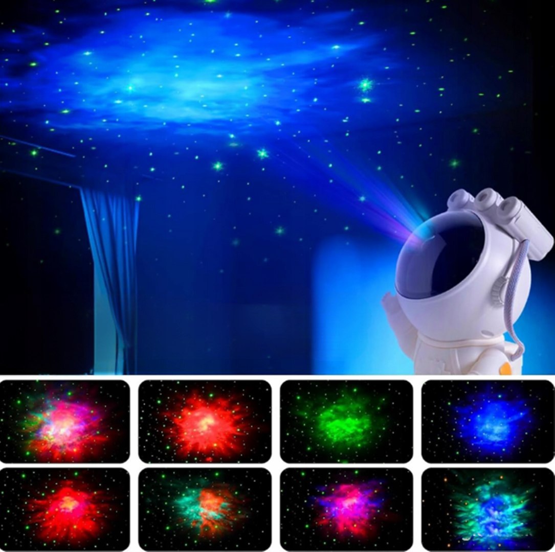 PROJEKTOR GWIAZD LAMPKA NOCNA RZUTNIK LED ASTRONAUTA KOSMONAUTA + PILOT + Darmowa dostawa